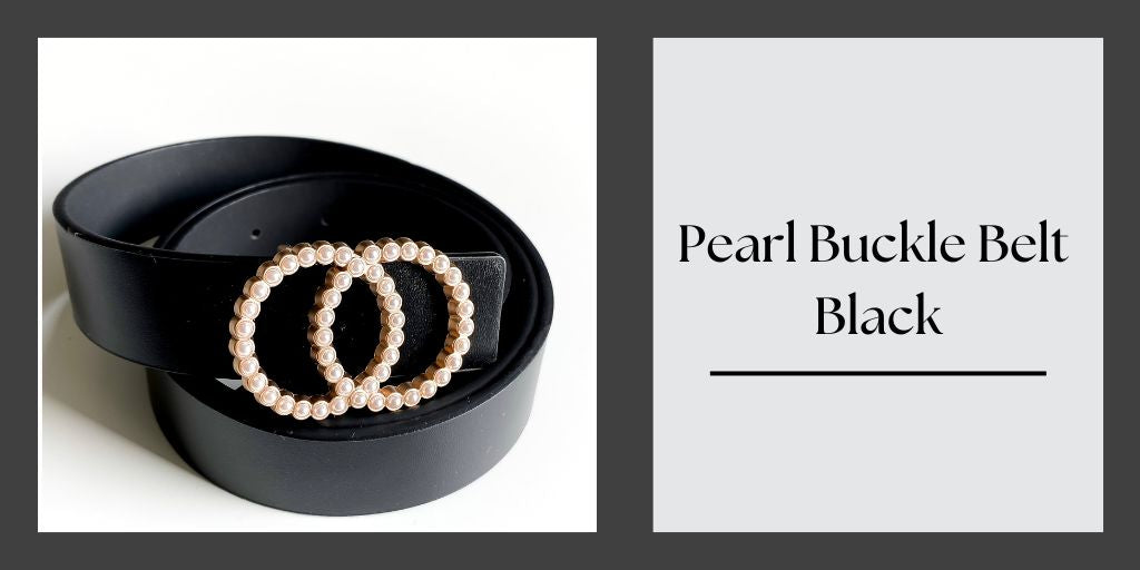 How to Style Pearl Buckle Black Waist Belt for Dresses