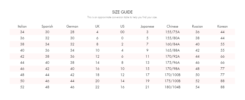 Size Chart