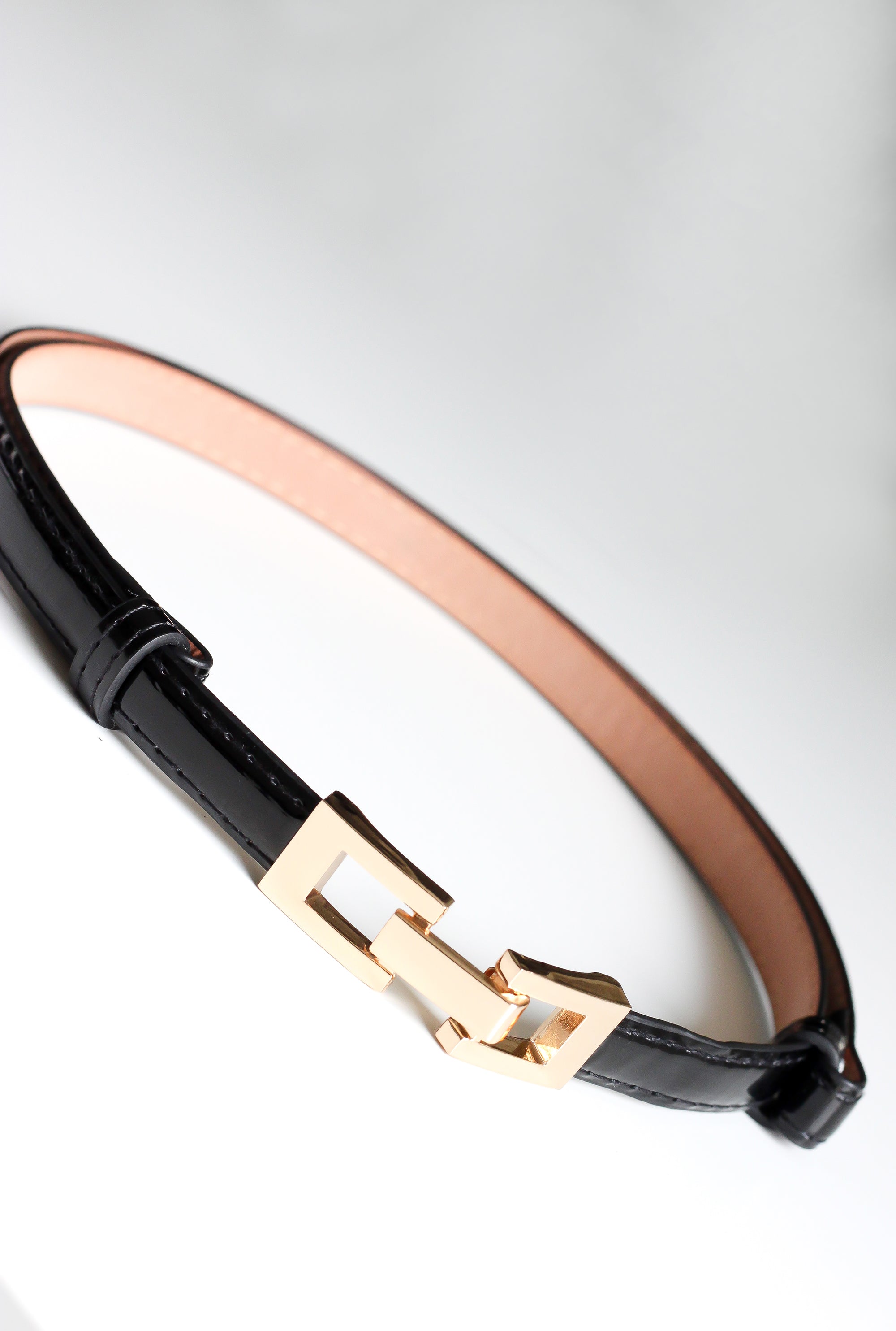 Shop Skinny Black Belt with Gold Buckle for Women FreeSpirits Fashion