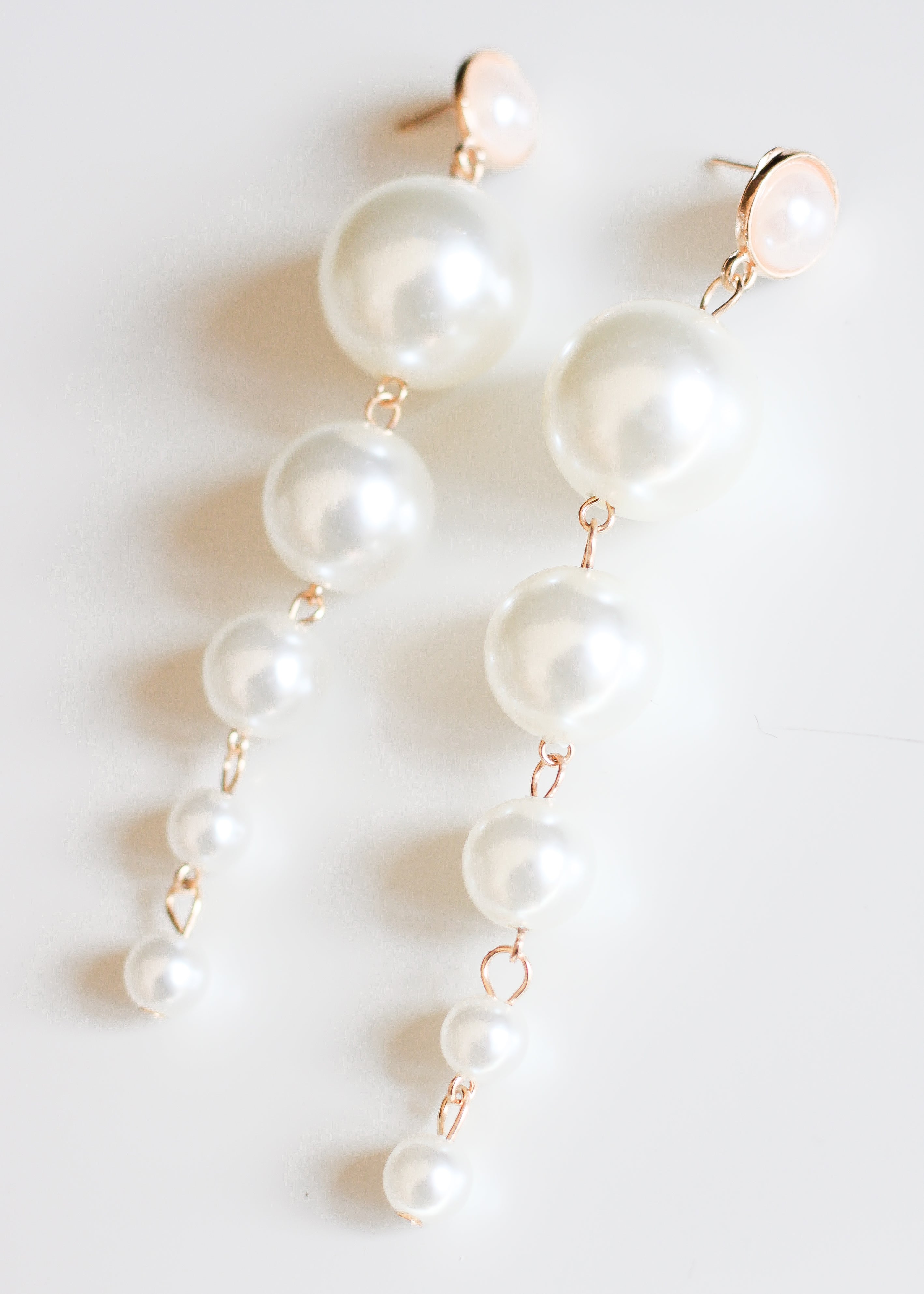 Long Pearl Drop Statement Earrings White – FreeSpirits Fashion
