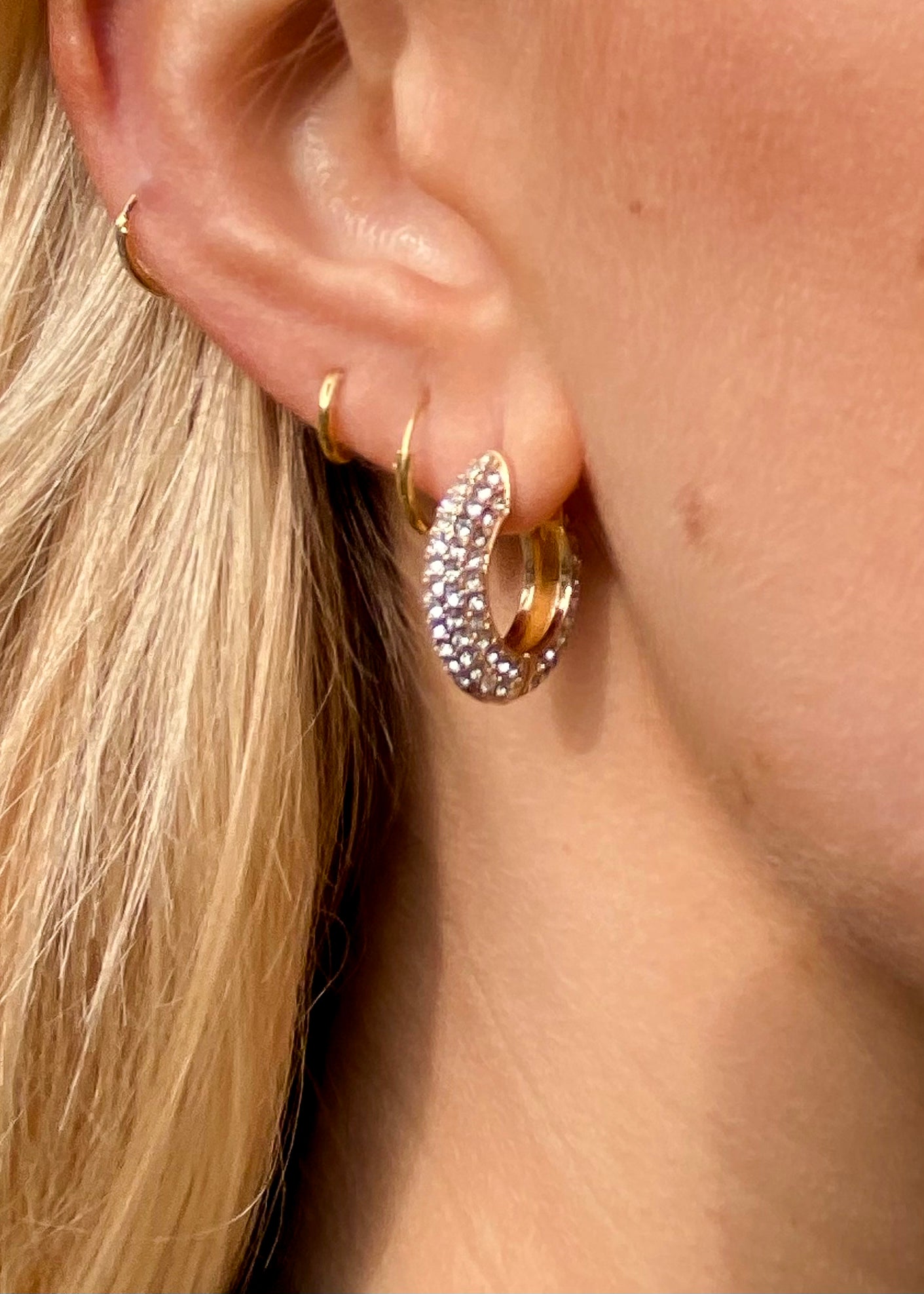 Sparkly hoop earrings deals